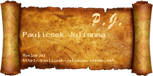 Paulicsek Julianna névjegykártya