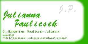 julianna paulicsek business card